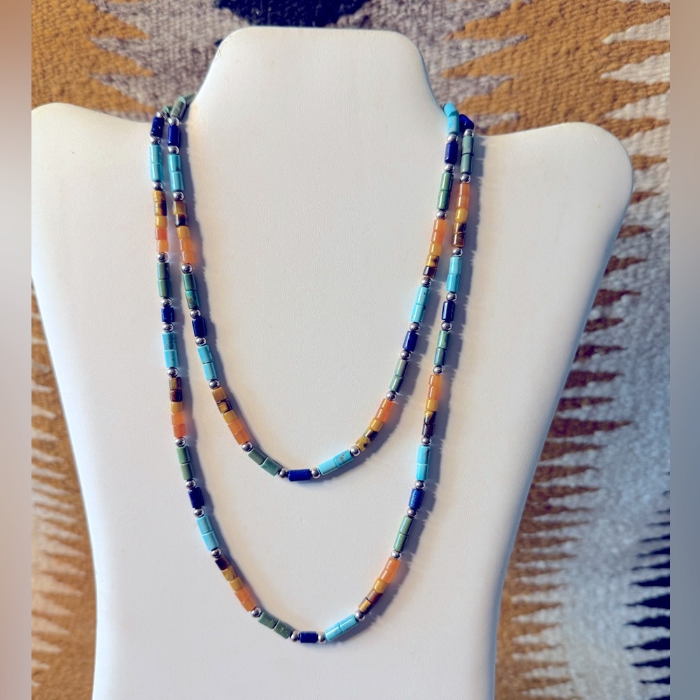 Dakota West/Shube Vintage Multicolor Gemstone Beaded Necklace